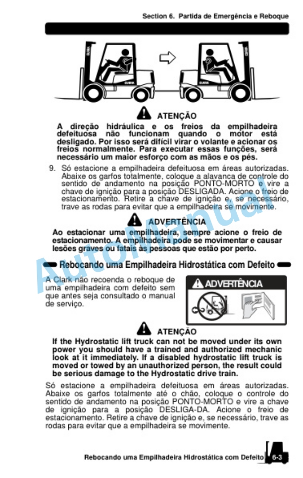 Clark CQ 20, 25, 30 D, CQ 20, 25, 30 L Operator Manual OM-789 POR-3