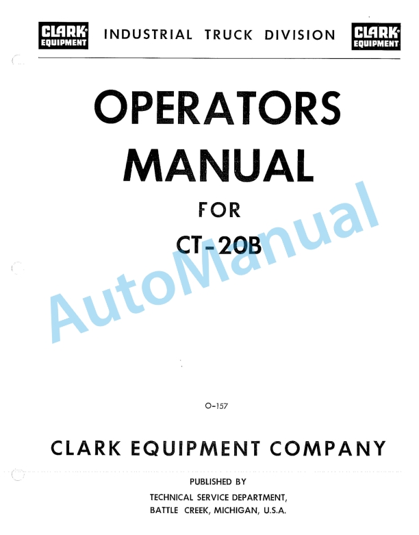 Clark CT-20B Operator Manual O-157