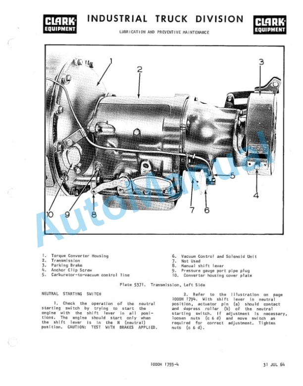 Clark CT-20B Operator Manual O-157-4