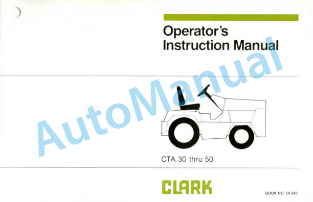 Clark CTA 30-50 Operator Instruction Manual OI-343