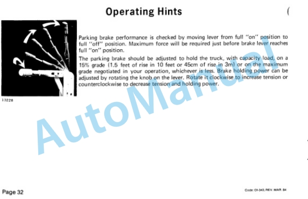 Clark CTA 30-50 Operator Instruction Manual OI-343-5