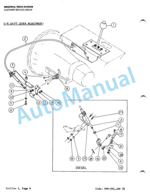 Clark CTA 30, CTA 40, CTA 50D Planned Maintenance and Adjustment Procedures Manual PMA-343-2