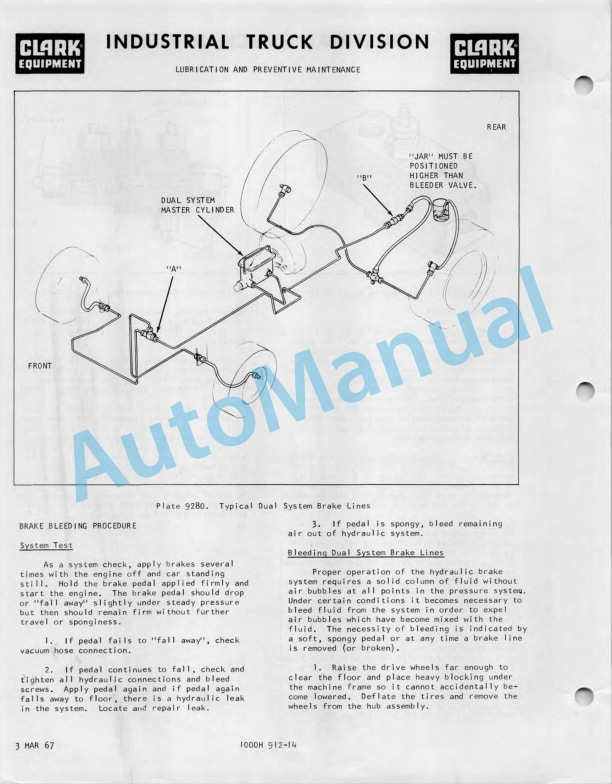 Clark CTA E-1-897 Model 20, 30, 40, 50 Operator Manual O-185-1-2