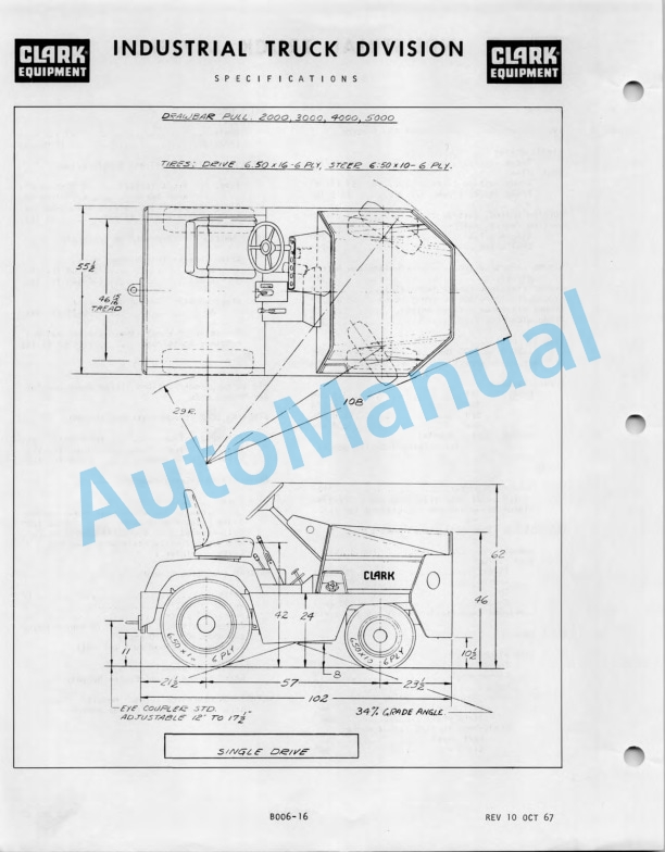 Clark CTA E-1-897 Model 20, 30, 40, 50 Operator Manual O-185-1-4