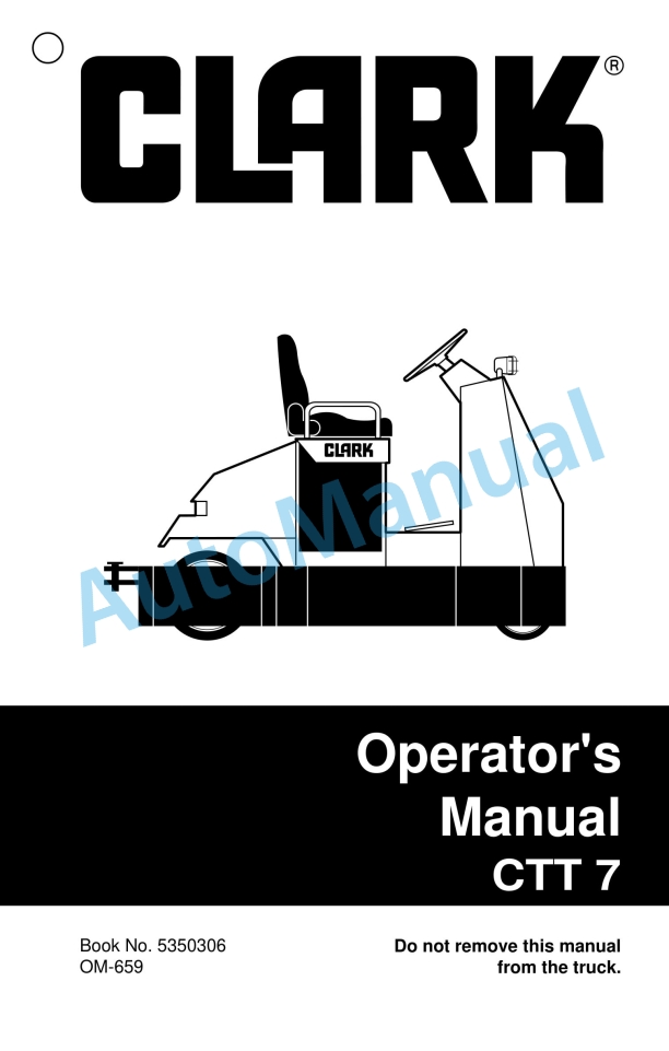 Clark CTT 7 Operator Manual OM-659