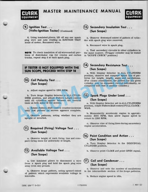 Clark CY 40 B Operator Maintenance Parts Manual O-202-2