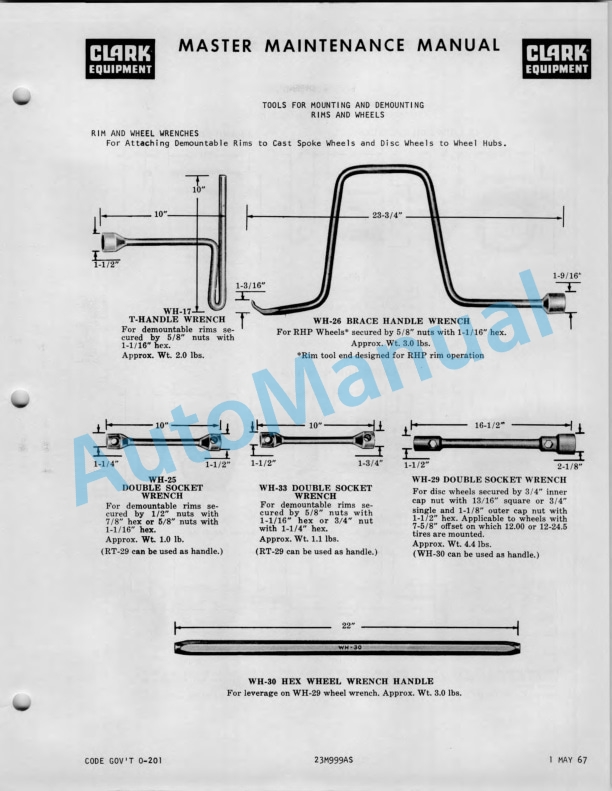 Clark CY 40 B Operator Maintenance Parts Manual O-202-5