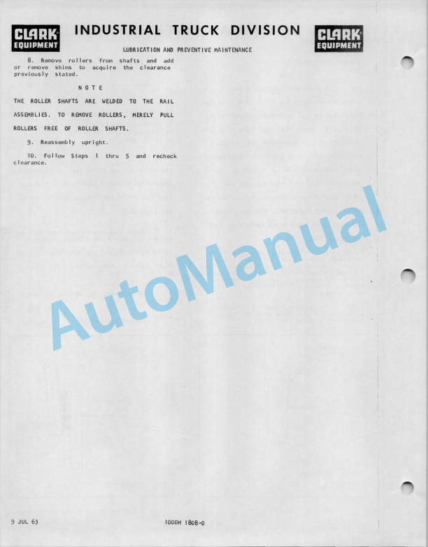 Clark CY 6044 Operator Manual O-176-4