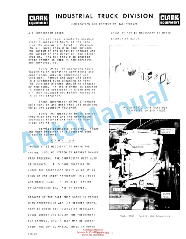 Clark CY150B, CY300B Operator Manual O-B88-2-2