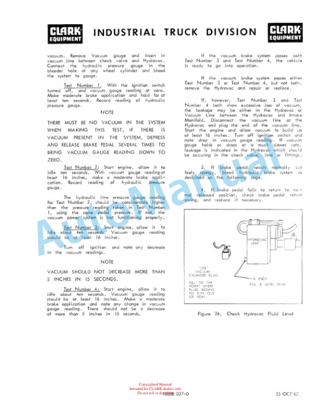 Clark CY150B, CY300B Operator Manual O-B88-2-3