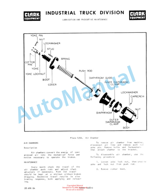 Clark CY150B, CY300B Operator Manual O-B88-2-5