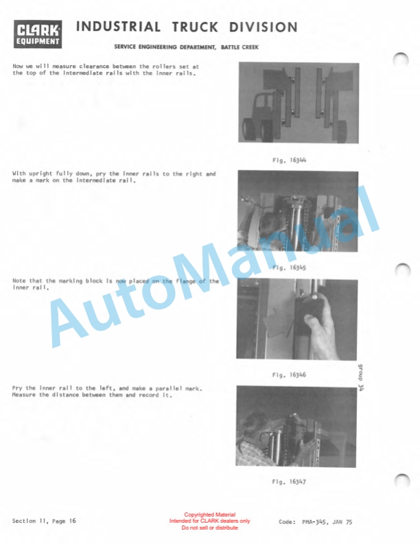 Clark Diesel Powered C300Y40 D Planned Maintenance and Adjustment Procedures Manual PMA-381-5