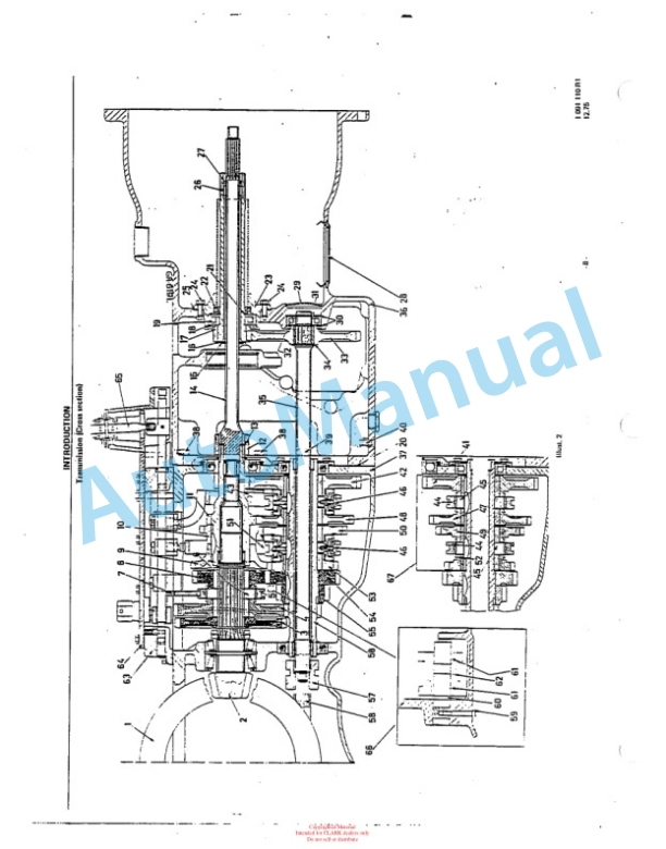 Clark DPR20, DPR25, DPR30 Diesel Rough Terrain Lift Truck Adjustment and Repair Manual OH-533-5
