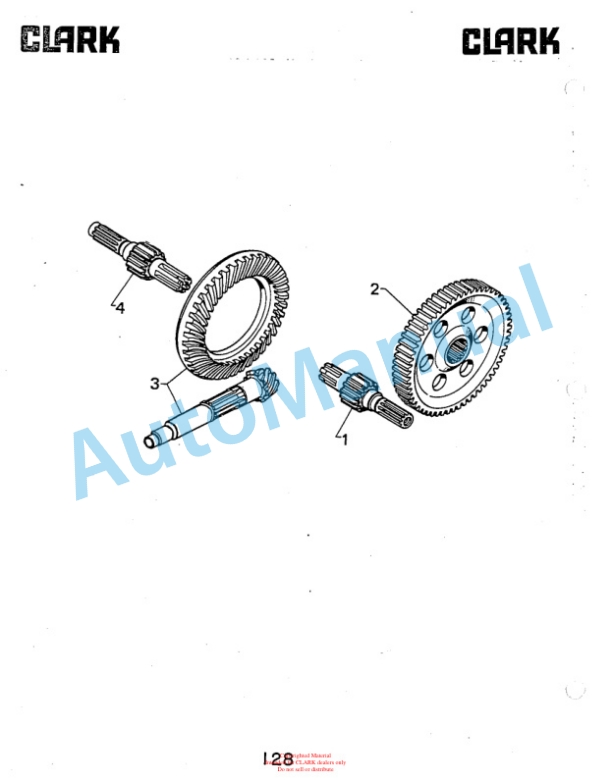 Clark DPR20, DPR25, DPR30 Diesel Rough Terrain Lift Truck Parts Book DPR-1 5645 1st-5