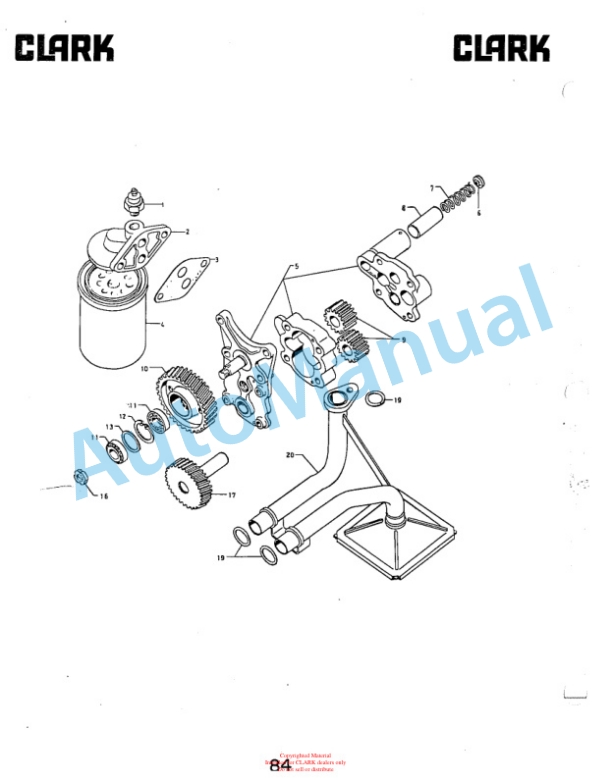 Clark DPR20, DPR25, DPR30 Diesel Rough Terrain Lift Truck Parts Book DPR-1 5645 2nd-2