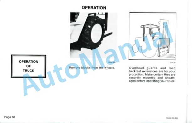 Clark DPR20, DPR25, DPR30 Operator Instruction Manual OI-533-3