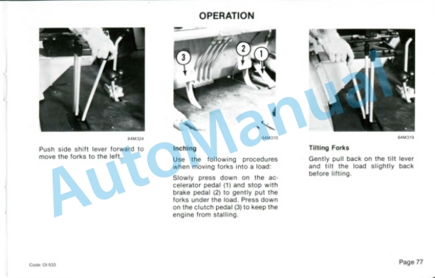 Clark DPR20, DPR25, DPR30 Operator Instruction Manual OI-533-4