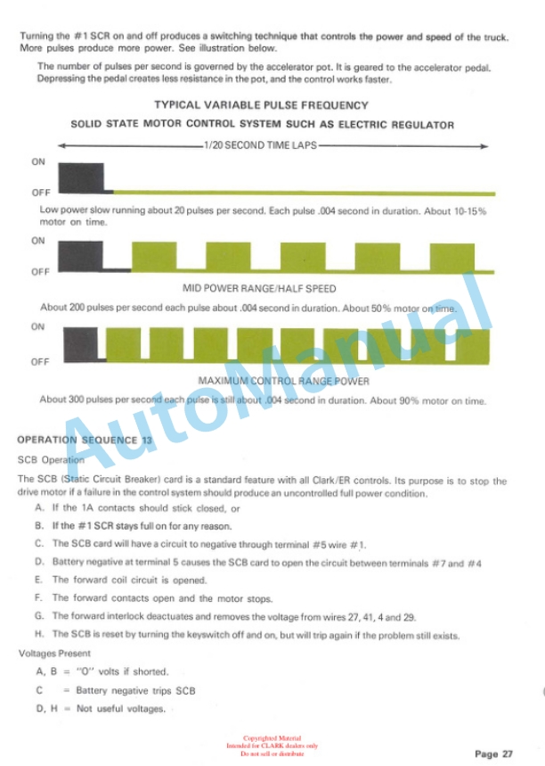 Clark E235, E335 Series Truck Equipped WIT h E.R. Solid State Control Sequence Of Operation-3