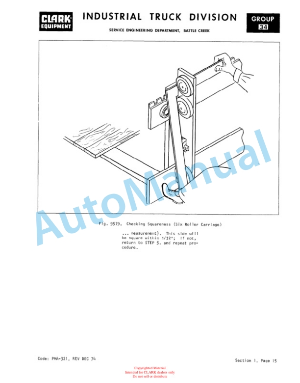 Clark E235 EV 1 Planned Maintenance and Adjustment Procedures Manual PMA-436-3