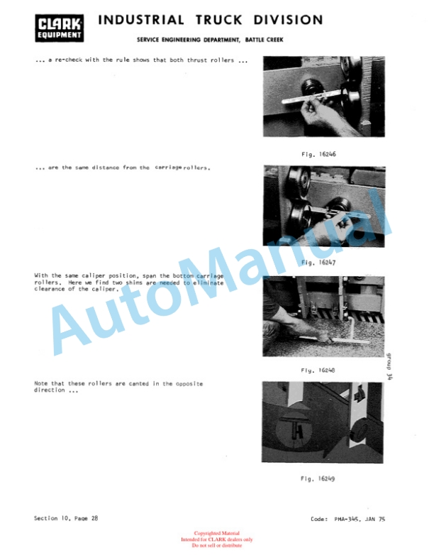 Clark E235 EV 1 Planned Maintenance and Adjustment Procedures Manual PMA-436-5
