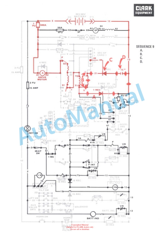 Clark E355, EC30E, EC40E, EC50E Series Truck Equipped WIT h G.E. C-185 Mode 200 Solid State Control Sequence Of Operation-2