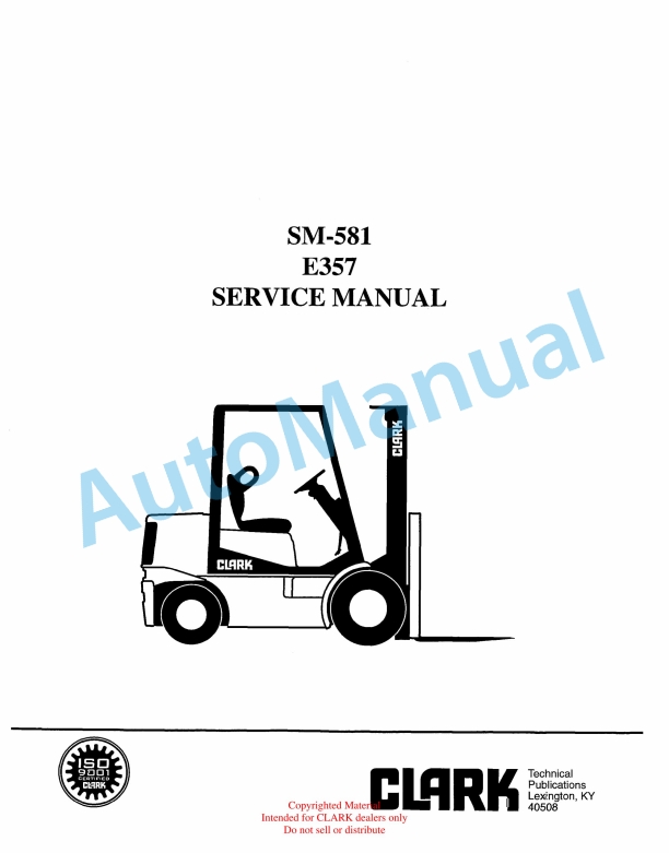 Clark E357 Service Manual SM-581