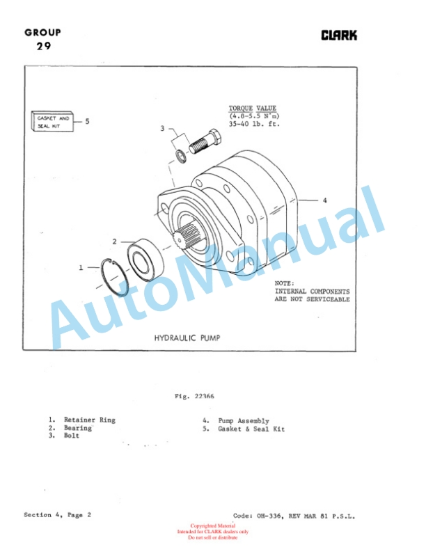 Clark EC 235 and EV 1 Overhaul Manual OH-386-3