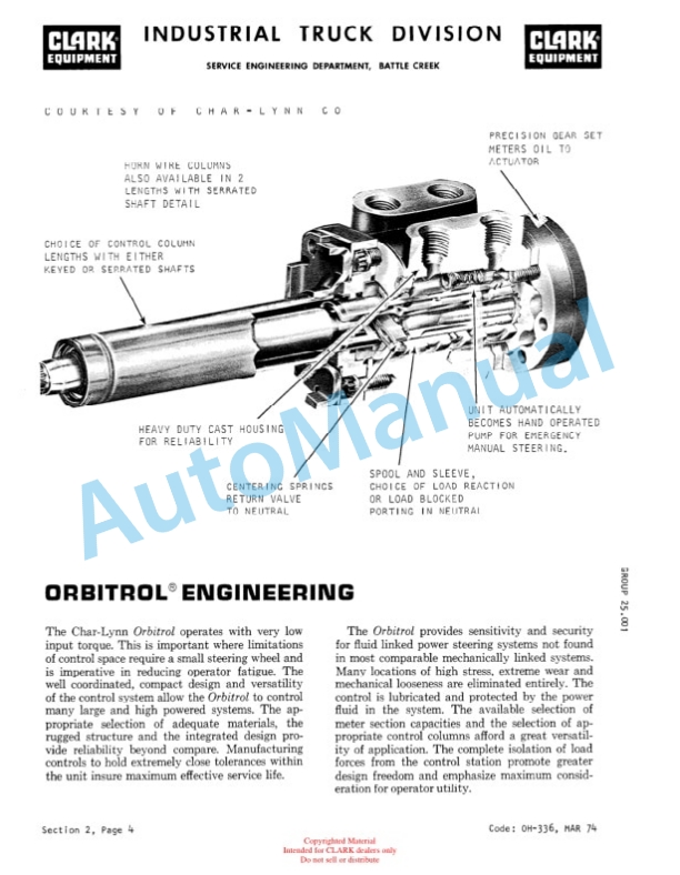 Clark EC-60, EC-80 36-48 Volt Overhaul Manual OH-377-2