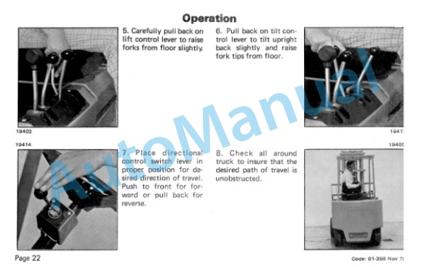 Clark EC-90, EC-100, EC-120 36-48 Volt Operator Instruction Manual OI-398-4