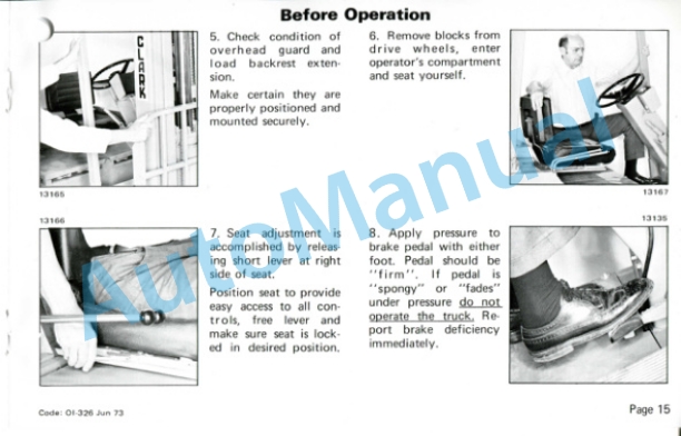 Clark EC300 20-30, TW 20-40 Operator Instruction Manual OI-326-2