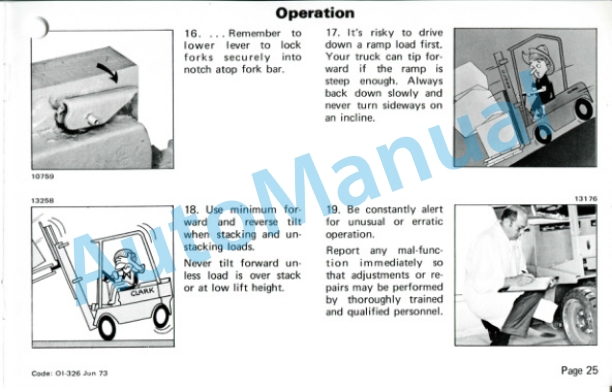 Clark EC300 20-30, TW 20-40 Operator Instruction Manual OI-326-4