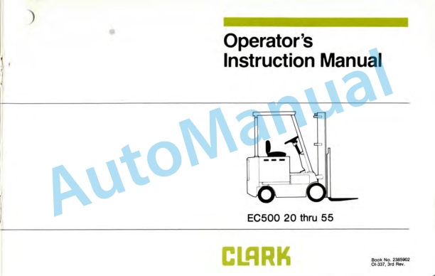 Clark EC500 20-55 Operator Instruction Manual OI-337
