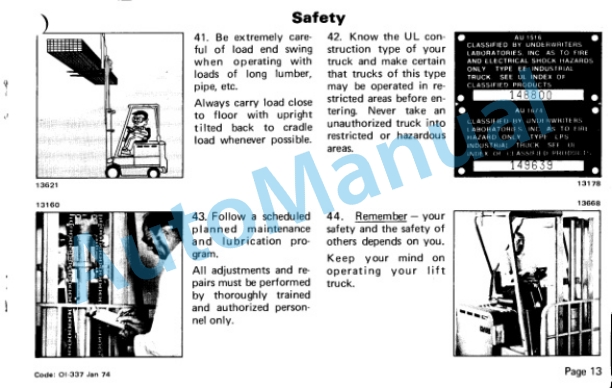 Clark EC500 20-55 Operator Instruction Manual OI-337-2