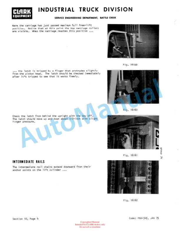 Clark EC500 30-50E Planned Maintenance and Adjustment Procedures Manual PMA-383-3