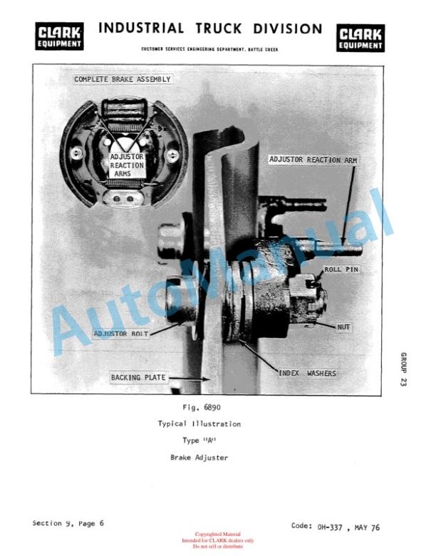 Clark EC500 355 36-48 Volt Overhaul Manual OH-420-2