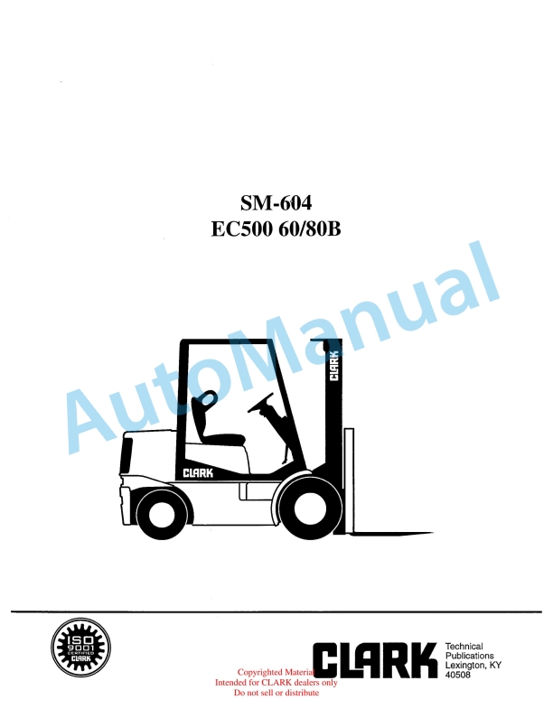 Clark EC500 60, EC500 80B Service Manual SM-604