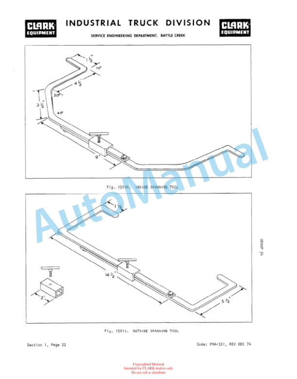 Clark EC500 685 Planned Maintenance and Adjustment Procedures Manual PMA-432-4