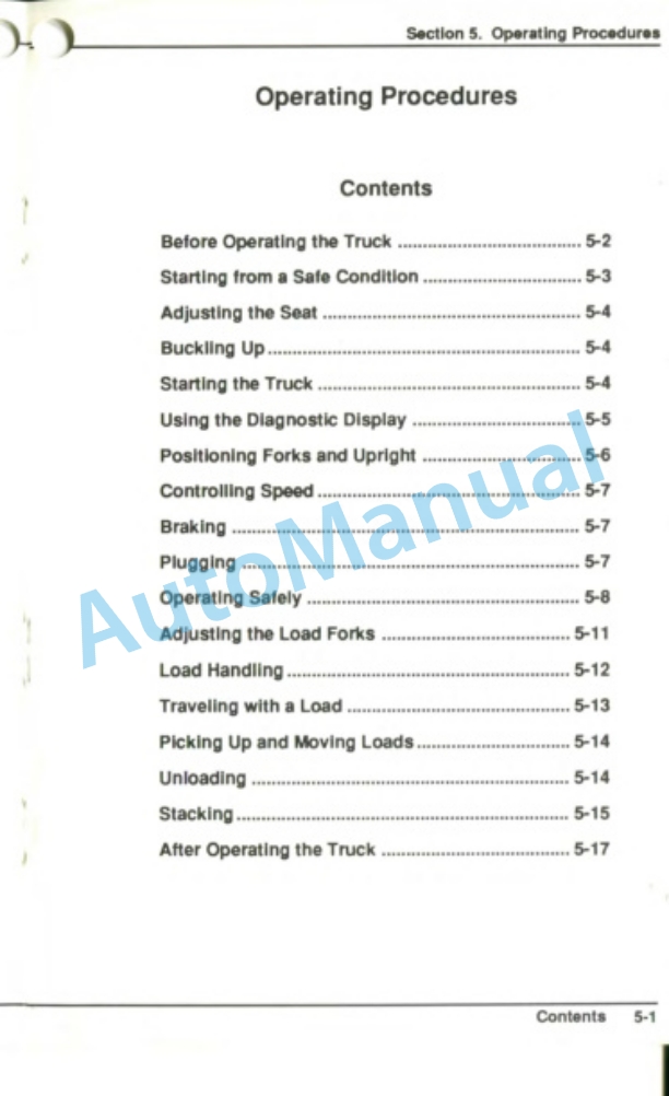 Clark EC500 70, EC500 80 Operator Manual OM-604-2
