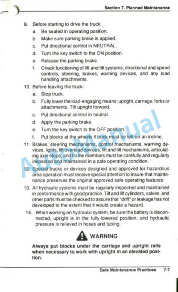 Clark EC500 70, EC500 80 Operator Manual OM-604-4