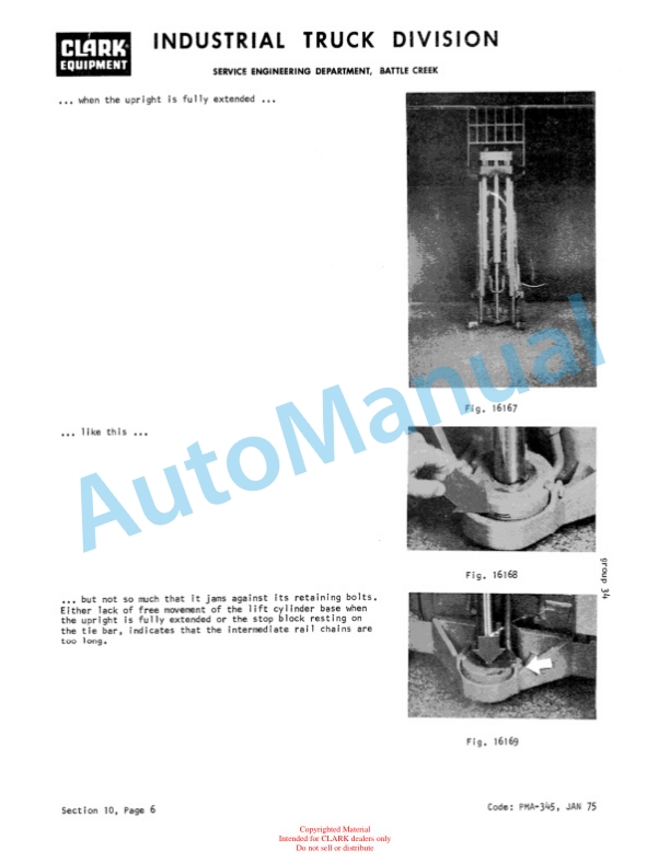 Clark EC500-912 Planned Maintenance and Adjustment Procedures Manual PMA-398-4