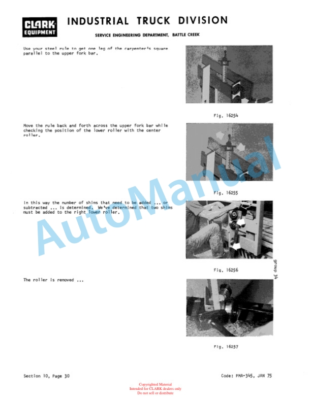 Clark EC500-912 Planned Maintenance and Adjustment Procedures Manual PMA-398-5