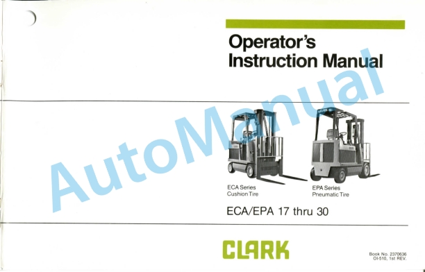 Clark ECA, EPA 17-30 Operator Instruction Manual OI-510