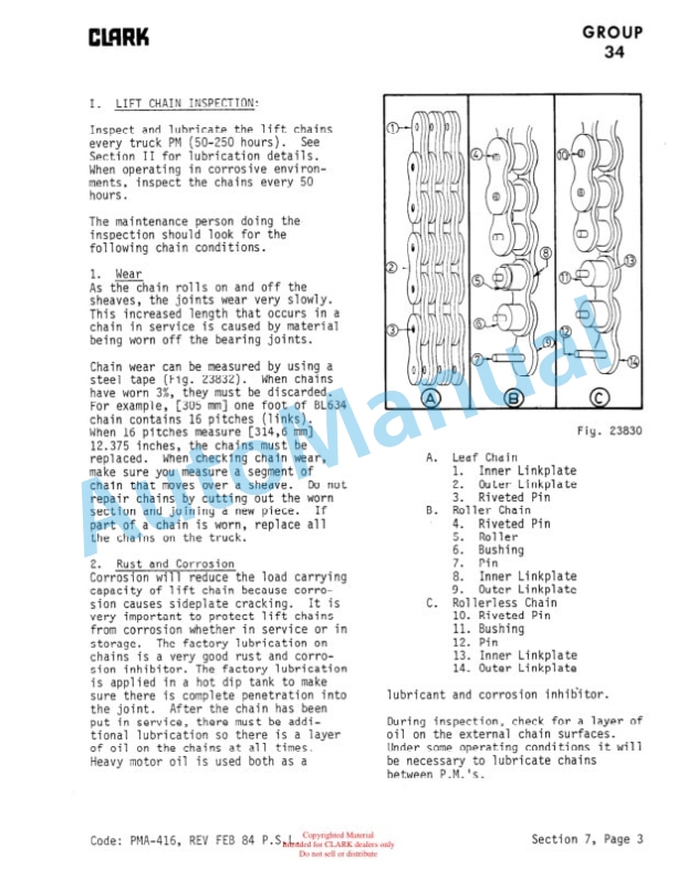 Clark ECA, EPA Planned Maintenance and Adjustment Procedures Manual PMA-510-4