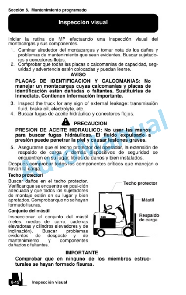 Clark ECG20-32, EPG20-32, TMG12-25, TMX12-25, ECX20-32, EPX20-32 Operator Manual OM-674 SPA 4 Clark ECG20-32, EPG20-32, TMG12-25, TMX12-25, ECX20-32, EPX20-32 Operator Manual OM-674 SPA-4