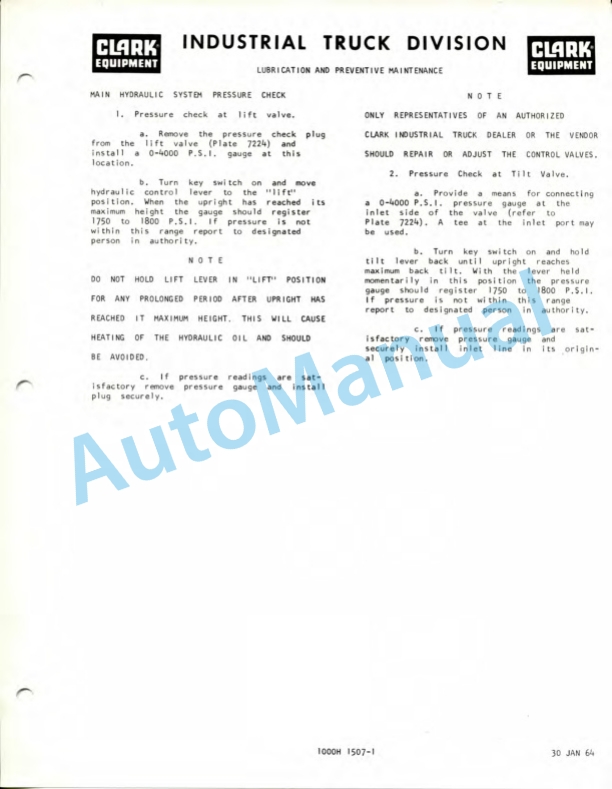 Clark ECLS 30 B, ECLS 40 B Operator Manual-2