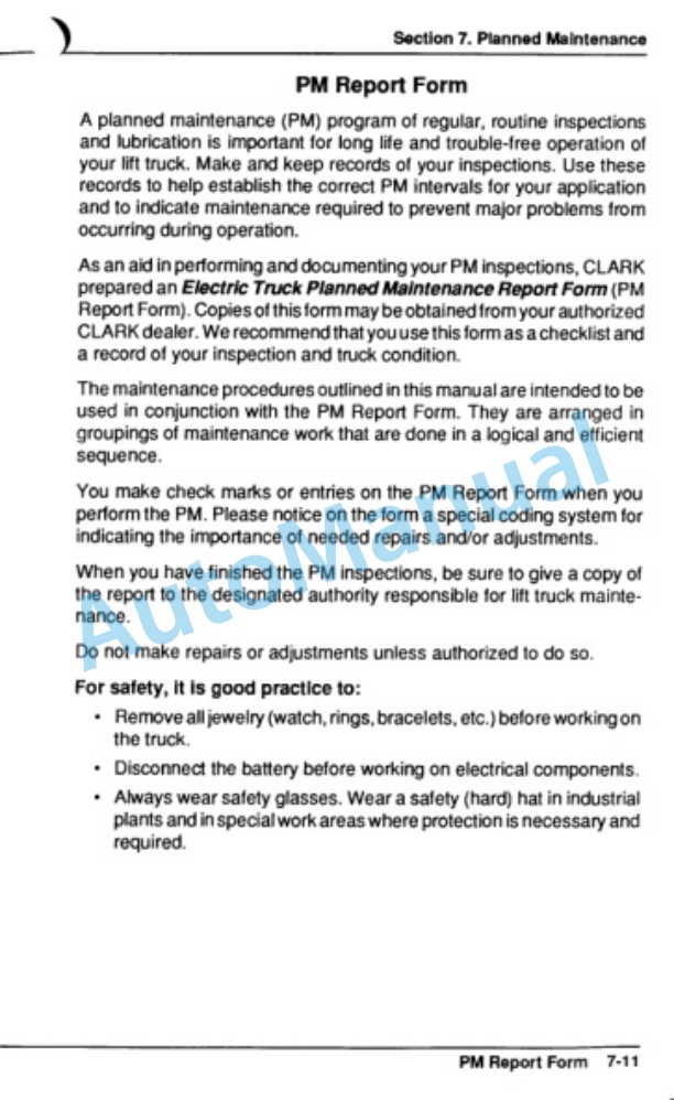 Clark ECS 17-30 Operator Manual OM-581-4