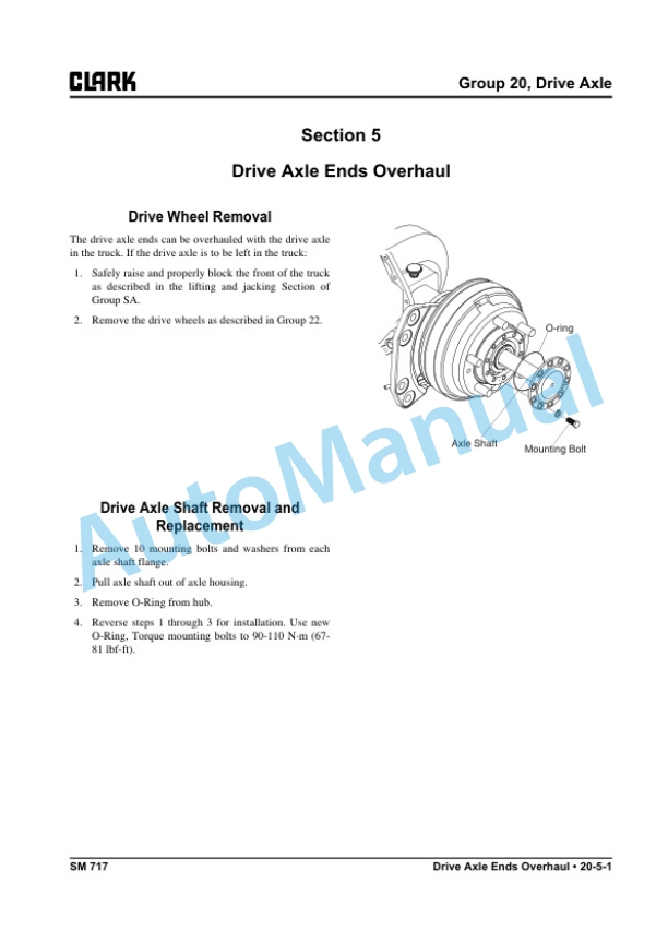 Alternative view of Clark ECX 20, 25, 30, 30x, 32, EPX 20, 25, 30, 32 Service Manual SM-717