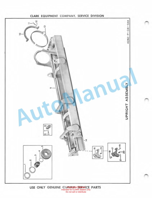 Clark Electric Clarklift 20 Maintenance Manual and Parts Book X7A-4
