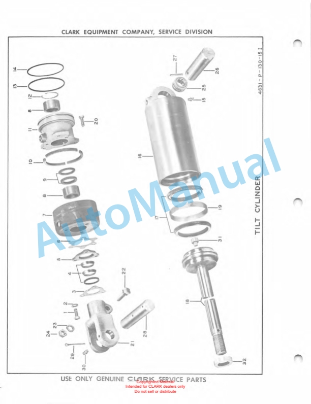 Clark Electric Clarklift 20B Maintenance Manual and Parts Book X7B 493-3