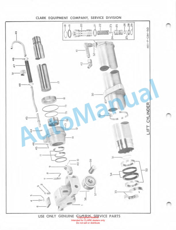 Clark Electric Clarklift 20B Maintenance Manual and Parts Book X7B 493-4